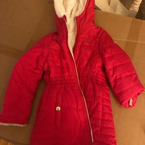 EUC 4T pink reversible DKNY coat